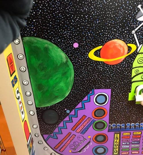 Planets and Spaceship Mural