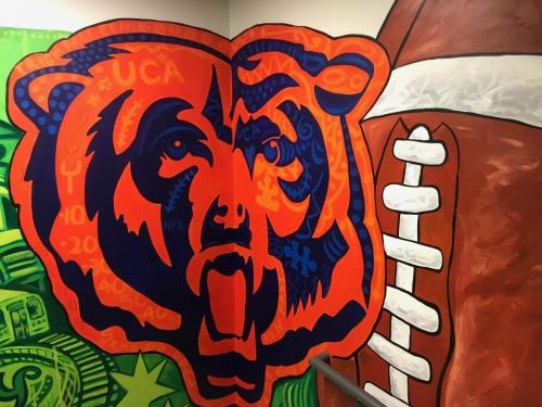 Urban Child Academy, Chicago Bears wall mural 