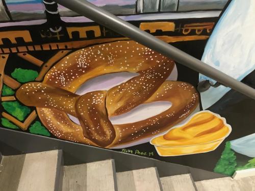 Urban Child Academy large pretzel wall mural 